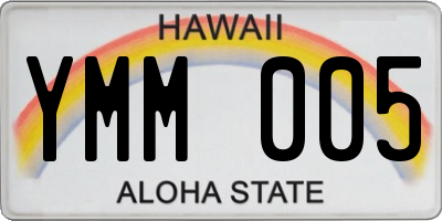 HI license plate YMM005