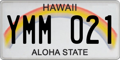 HI license plate YMM021