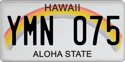 HI license plate YMN075