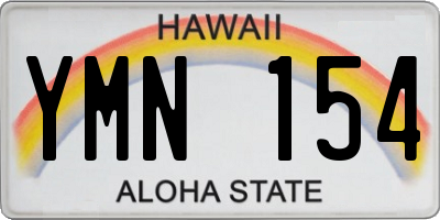 HI license plate YMN154