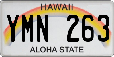 HI license plate YMN263