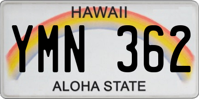 HI license plate YMN362
