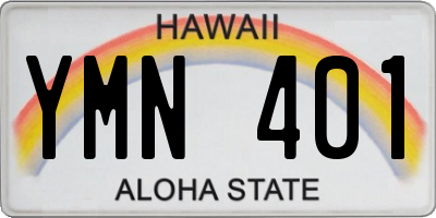 HI license plate YMN401