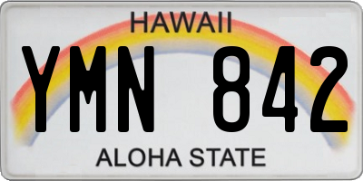 HI license plate YMN842