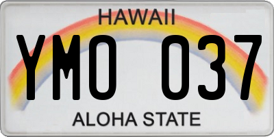 HI license plate YMO037