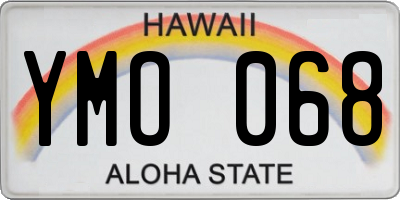 HI license plate YMO068