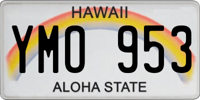 HI license plate YMO953