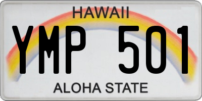 HI license plate YMP501