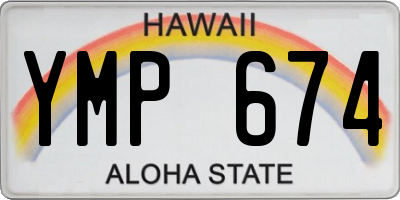 HI license plate YMP674