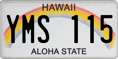 HI license plate YMS115