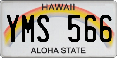 HI license plate YMS566