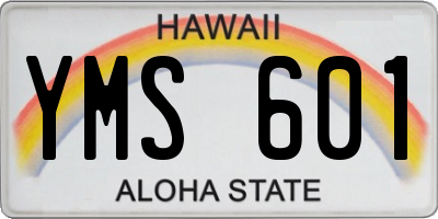 HI license plate YMS601