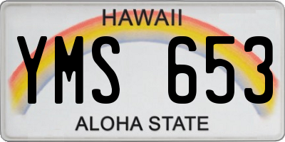 HI license plate YMS653