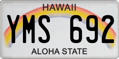 HI license plate YMS692
