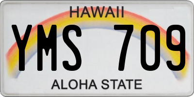 HI license plate YMS709