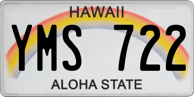 HI license plate YMS722