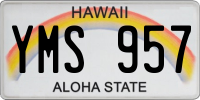 HI license plate YMS957