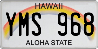HI license plate YMS968