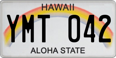 HI license plate YMT042