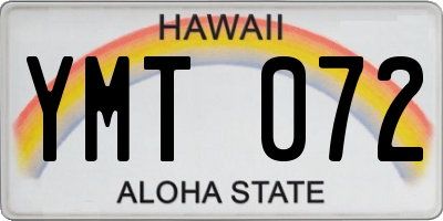 HI license plate YMT072