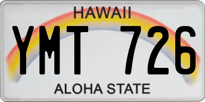 HI license plate YMT726