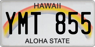 HI license plate YMT855