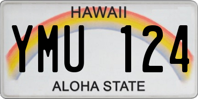 HI license plate YMU124