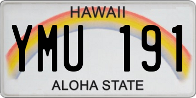 HI license plate YMU191