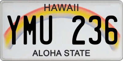 HI license plate YMU236
