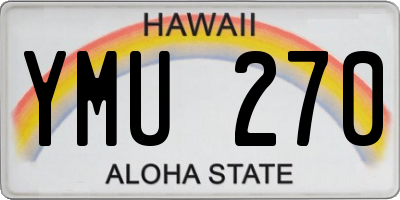 HI license plate YMU270