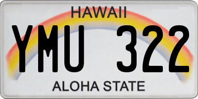 HI license plate YMU322