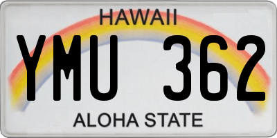 HI license plate YMU362