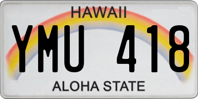 HI license plate YMU418