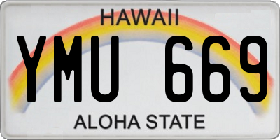 HI license plate YMU669
