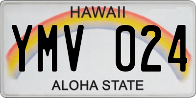 HI license plate YMV024