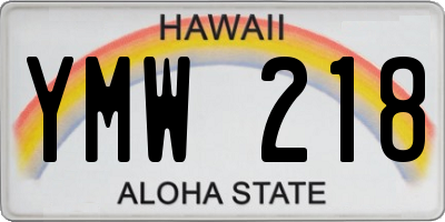 HI license plate YMW218