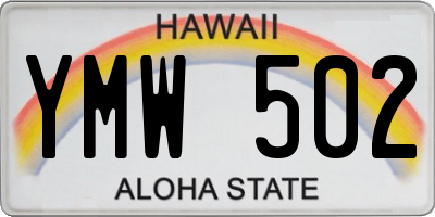 HI license plate YMW502