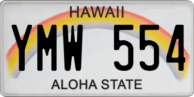 HI license plate YMW554