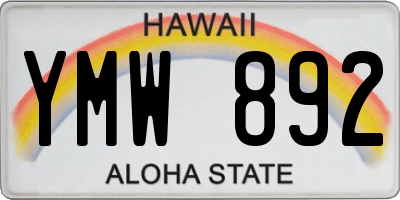 HI license plate YMW892