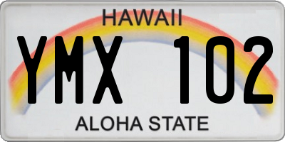 HI license plate YMX102