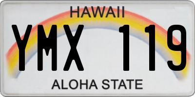 HI license plate YMX119