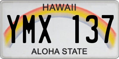 HI license plate YMX137