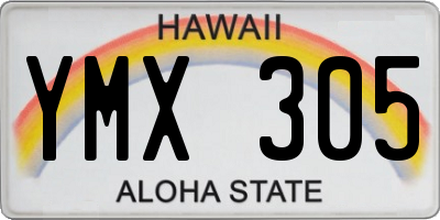 HI license plate YMX305