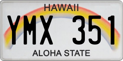 HI license plate YMX351