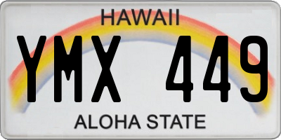 HI license plate YMX449