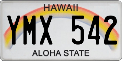 HI license plate YMX542