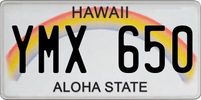 HI license plate YMX650