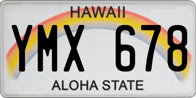 HI license plate YMX678