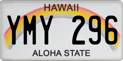 HI license plate YMY296