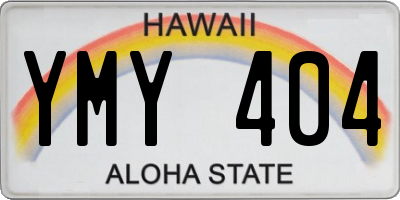 HI license plate YMY404
